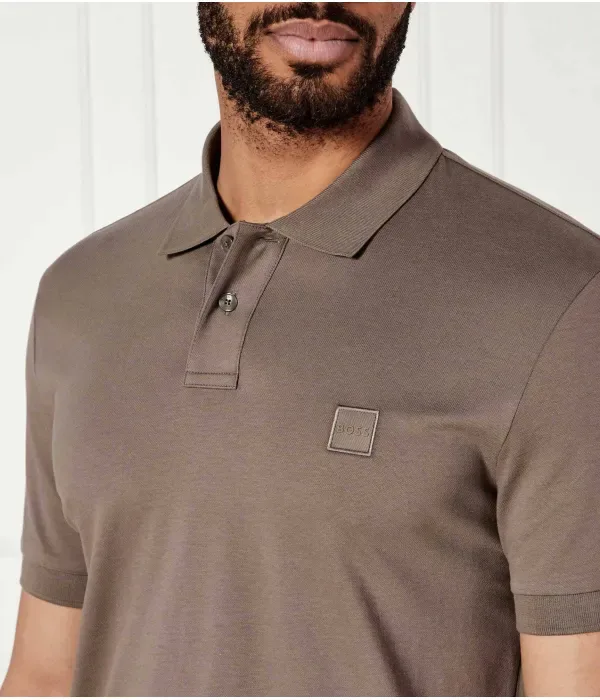 Поло Пассажир slim fit Boss Orange, коричневый — фото 4