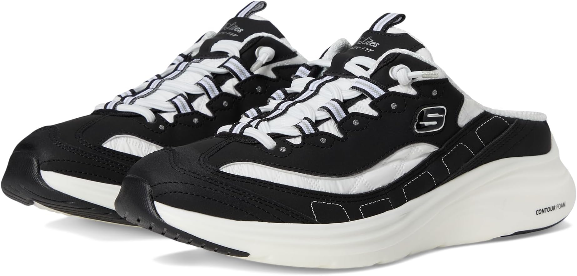 Кроссовки SKECHERS Women's Contour Foam Cozy Fit Vintage Dream, Black/White