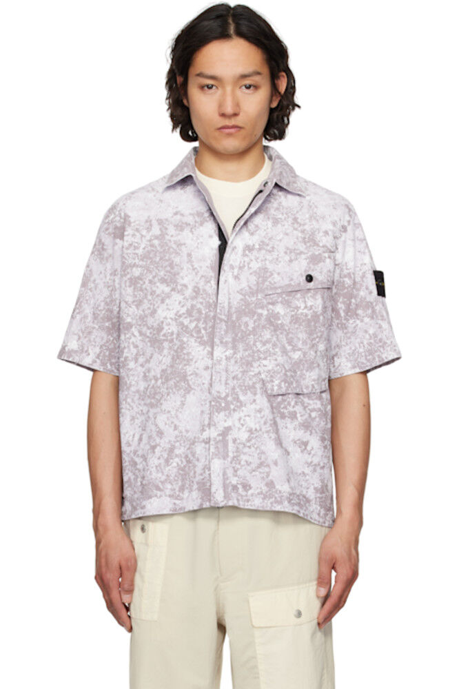 

Рубашка-стрейч-TC Tela 'Paracadute' серого пигмента Stone Island