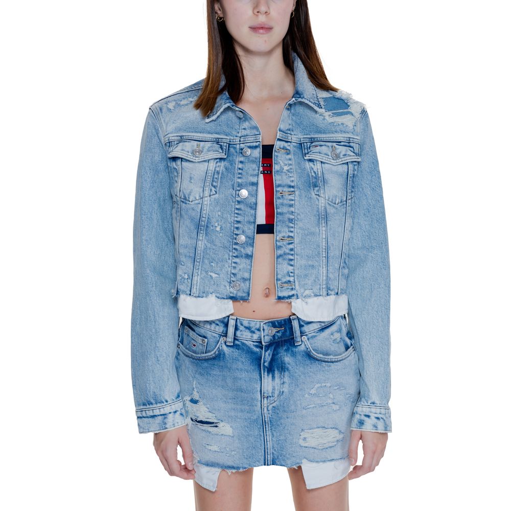 

Куртка и пальто из переработанного хлопка светло-голубого цвета Tommy Jeans