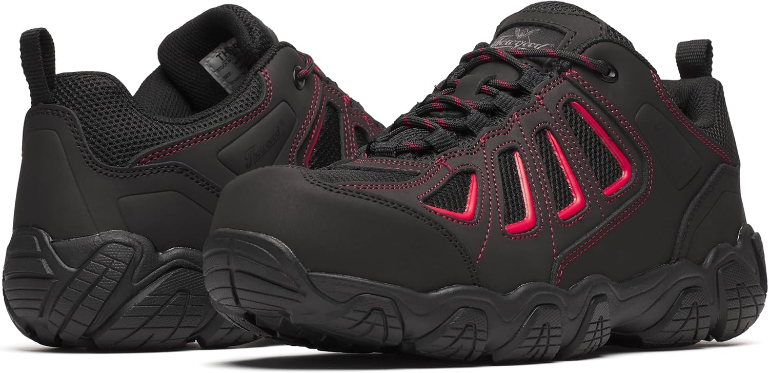 Мужские туфли Thorogood Crosstrex Series SD Oxford с композитным защитным носком, походные ботинки, черный/красный — фото 3