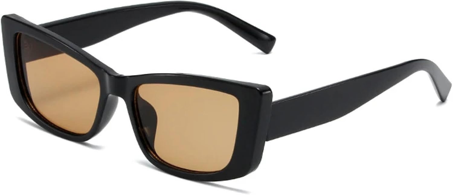 

Солнцезащитные очки с защитой от УФ-излучения UV400 для женщин и мужчин | Маленькие очки «кошачий глаз» с градиентным матовым покрытием | для занятий спортом на открытом воздухе DSVIGF, Black Light Tea