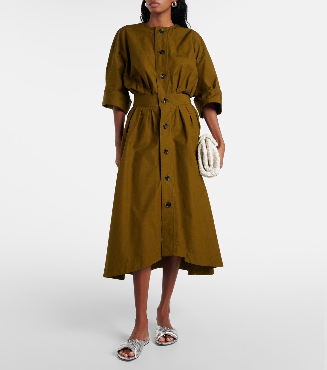 Блинк Intrecciato босоножки из металлизированной кожи Bottega Veneta, серебряный — фото 3