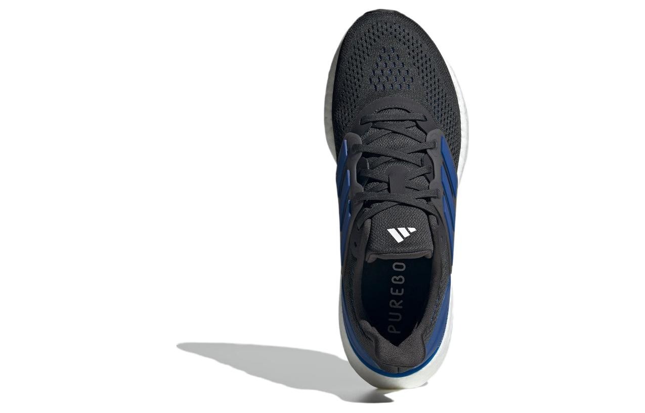 Кроссовки для бега Pureboost 23 мужские с низким верхом черного/синего цвета Adidas — фото 4