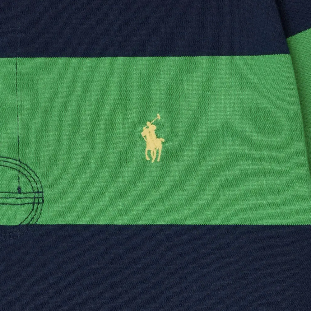 Мужская классическая футболка-регби в полоску тёмно-синяя от Polo Ralph Lauren — фото 4