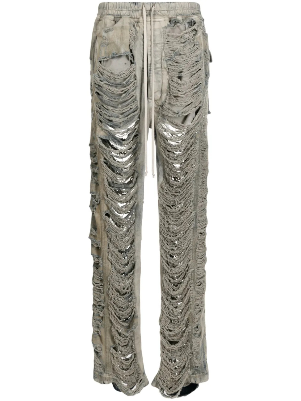 

Rick Owens DRKSHDW широкие брюки с эффектом потертости, нейтральный