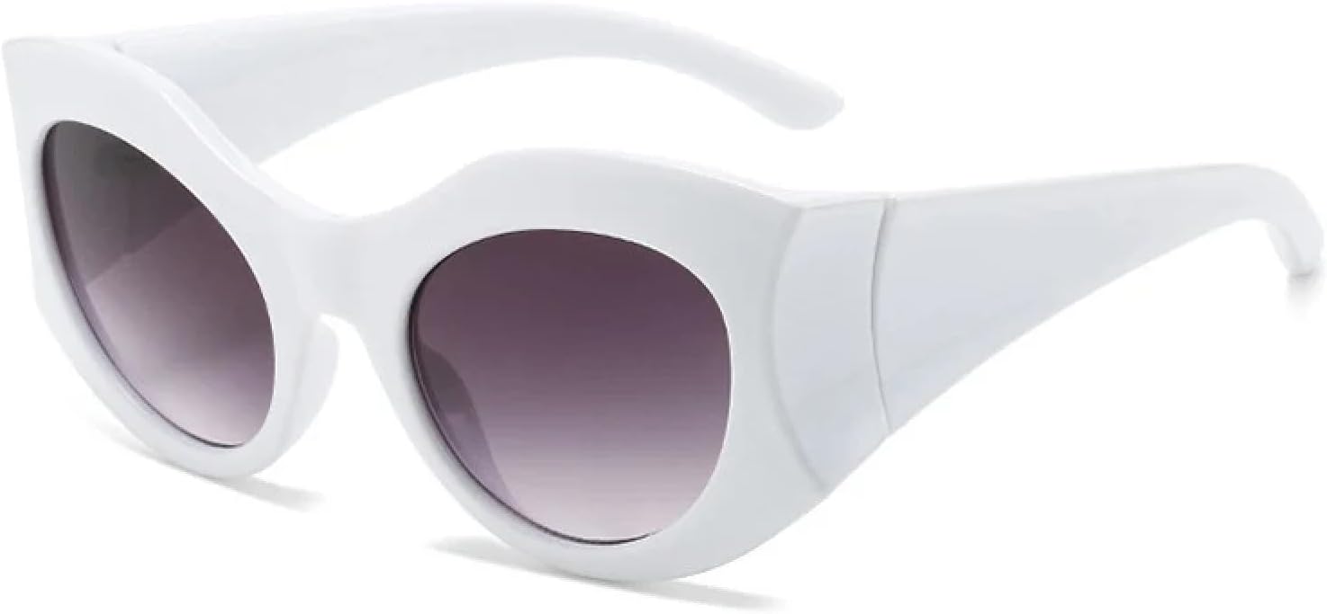 

Женские солнцезащитные очки овальной формы конфетных оттенков, модные градиентные солнцезащитные очки с защитой от УФ-излучения UV400; мужские солнцезащитные очки «кошачий глаз» WNCKSQ, White Gray Gradient