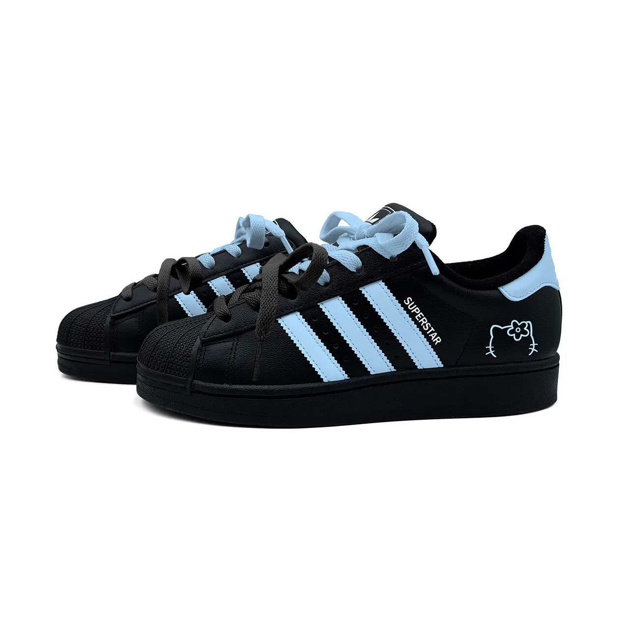 Кроссовки детские Superstar 2 Adidas Originals черно-синие — фото 4