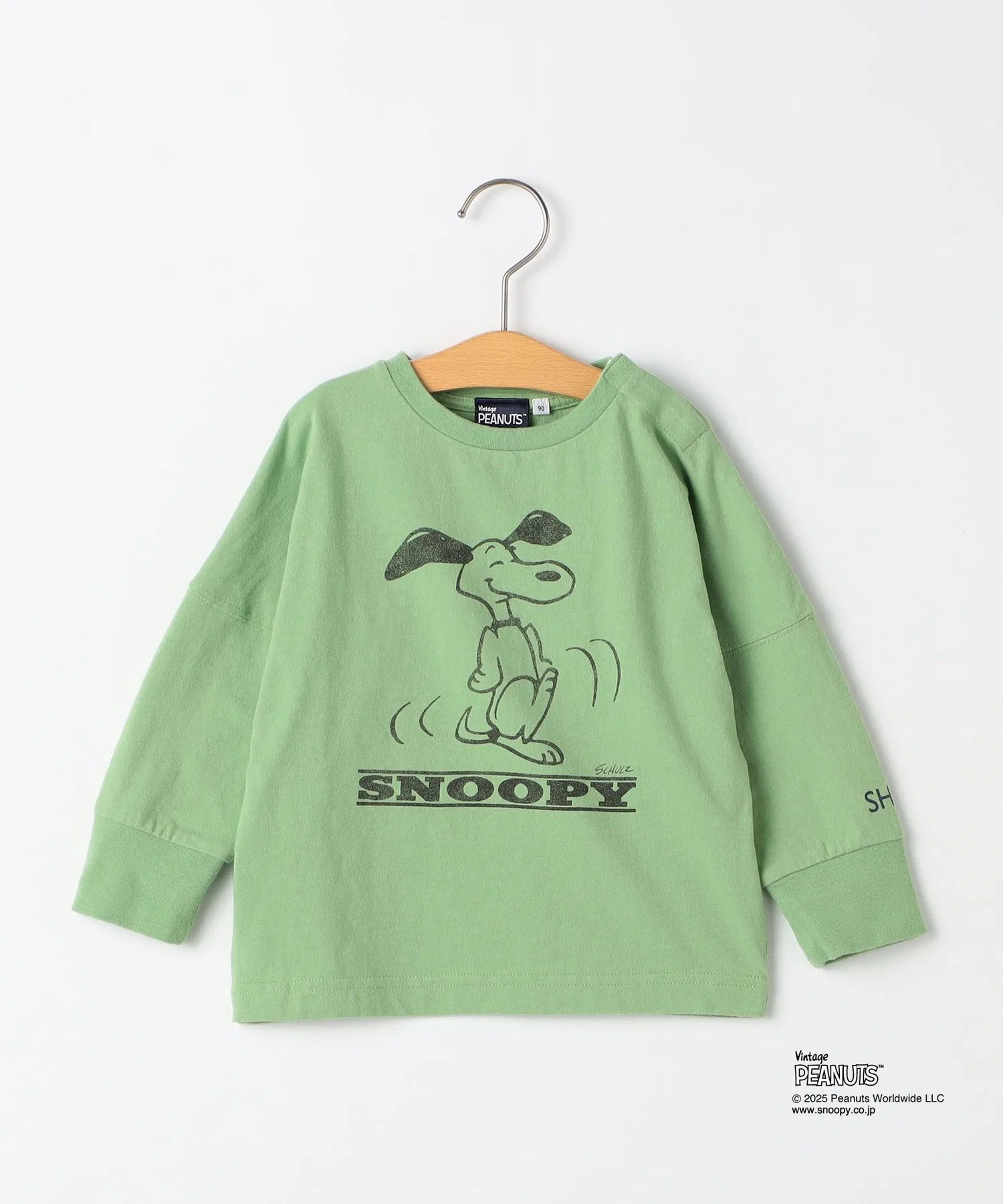 Детская хлопковая футболка с длинным рукавом SHIPS KIDS SNOOPY зелёная