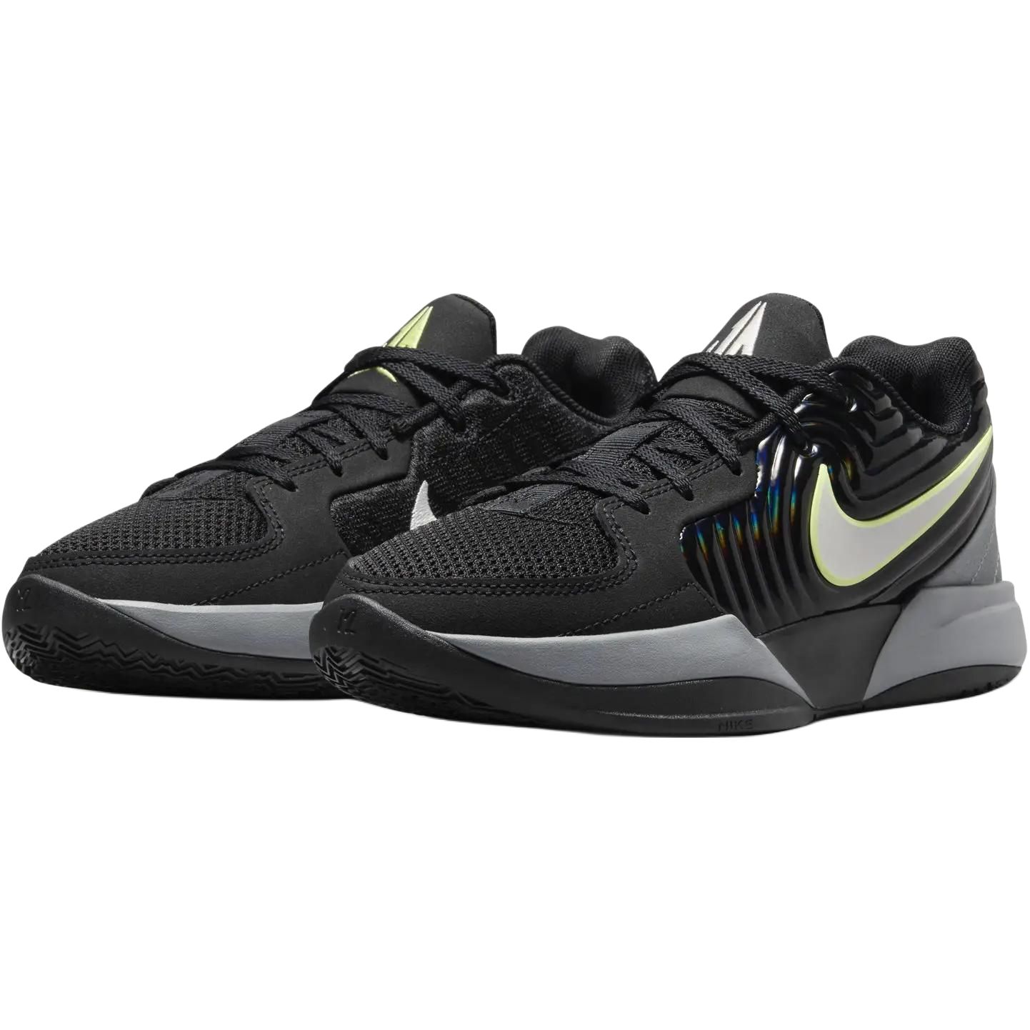 Nike Детские баскетбольные кроссовки низкие противоскользящие износостойкие дышащие черно-серые — фото 3