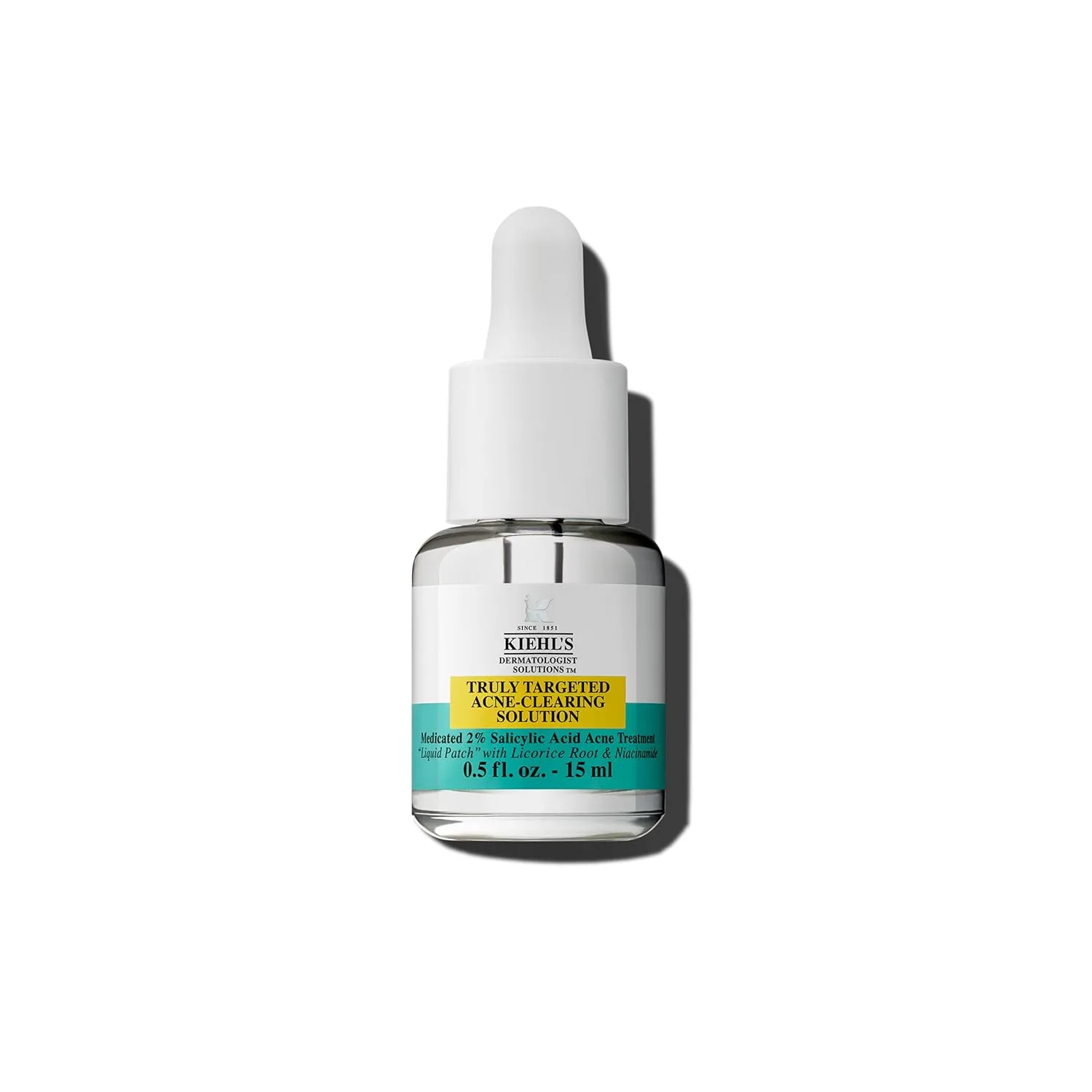 Kiehl's Truly Targeted Acne-Clearing Pimple Patch с 2% салициловой кислотой, невидимое жидкое средство для точечного применения, 4% ниацинамид для осветления следов, 0.2% корень солодки для снятия покраснений - 15 мл