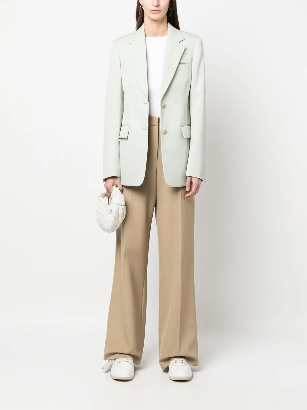 Однобортный блейзер из вирджинской шерсти Lanvin, зеленый — фото 2