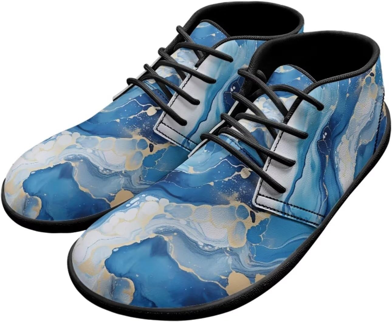 

Мужские водонепроницаемые ботинки Forchrinse White Baseball, кроссовки средней высоты - повседневные спортивные бейсбольные туфли для мужчин, для помещений и улицы, кожаные с резиновой подошвой, голубой