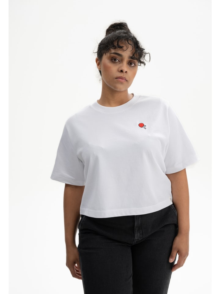 

Укороченная футболка с объемной вышивкой JOSHNA MELA