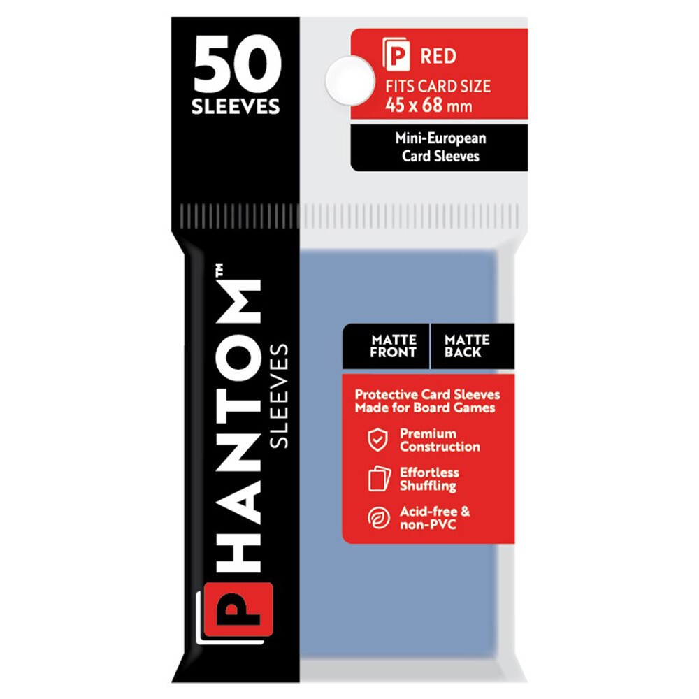 

Аксессуары Capstone Games Phantom Sleeves: Red Size 45 x 68mm - Matte/Matte (50)