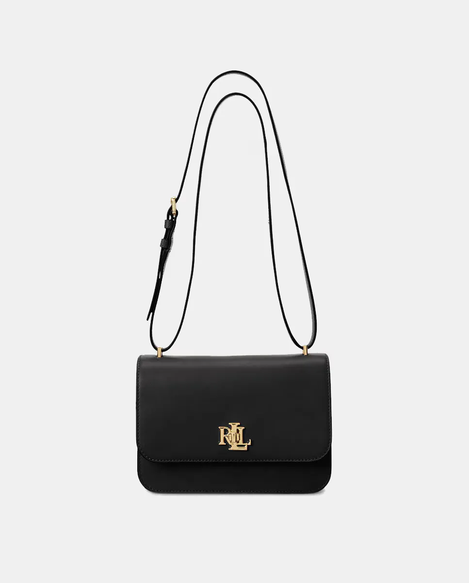 

Маленькая черная кожаная сумка через плечо Shopee с клапаном Lauren Ralph Lauren