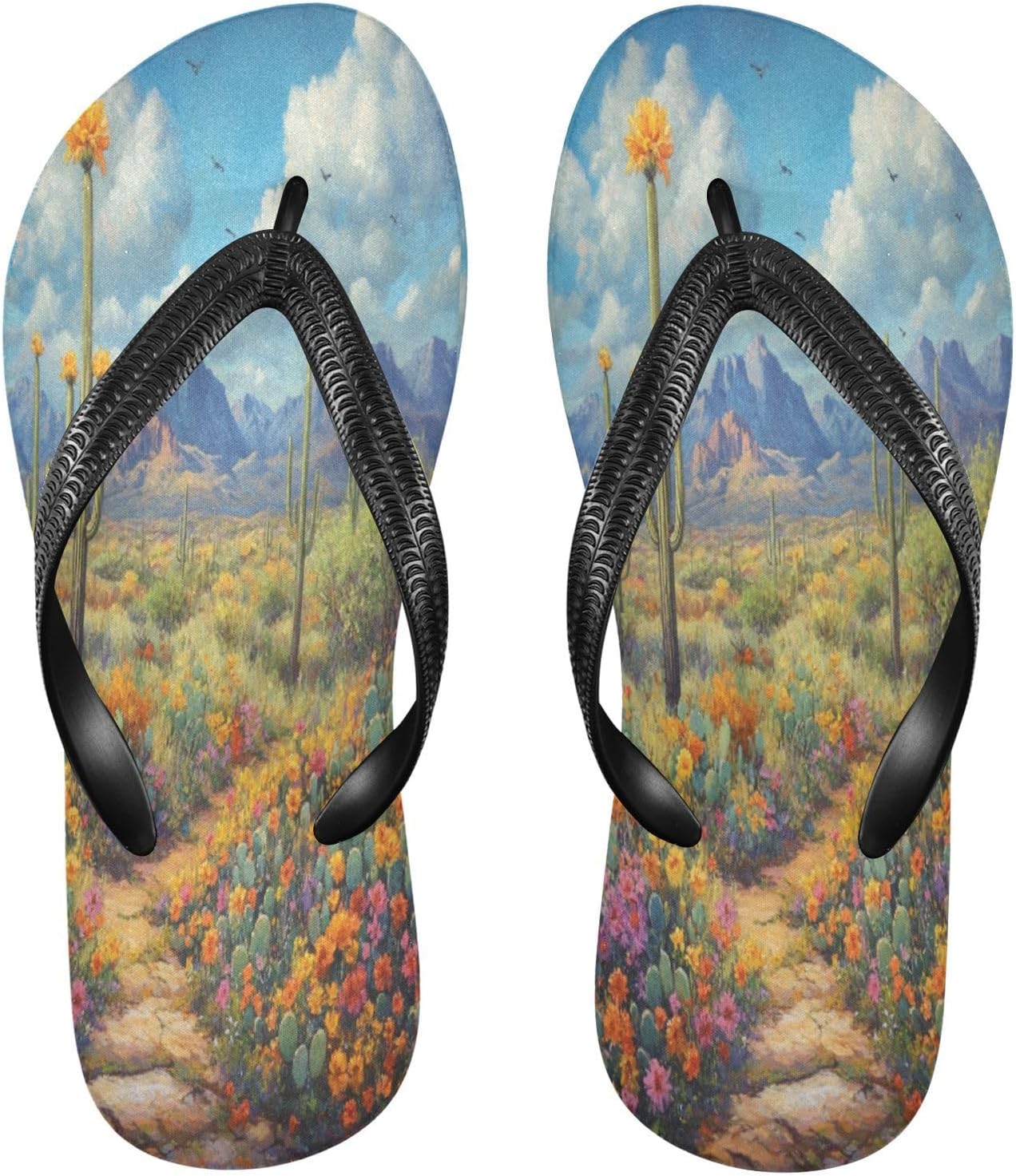 

Желтые сланцы Cactus Flower для пляжа, босоножки с резиновой подошвой, нескользящие летние тапочки для женщин и мужчин Sinestour