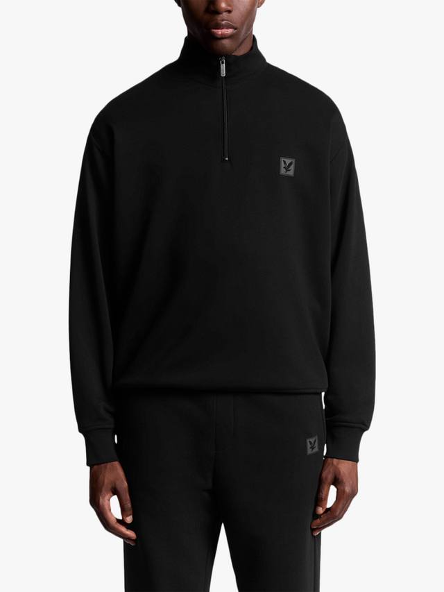 

Топ с застежкой-молнией из хлопковой смеси для отдыха Lyle & Scott, Jet Black