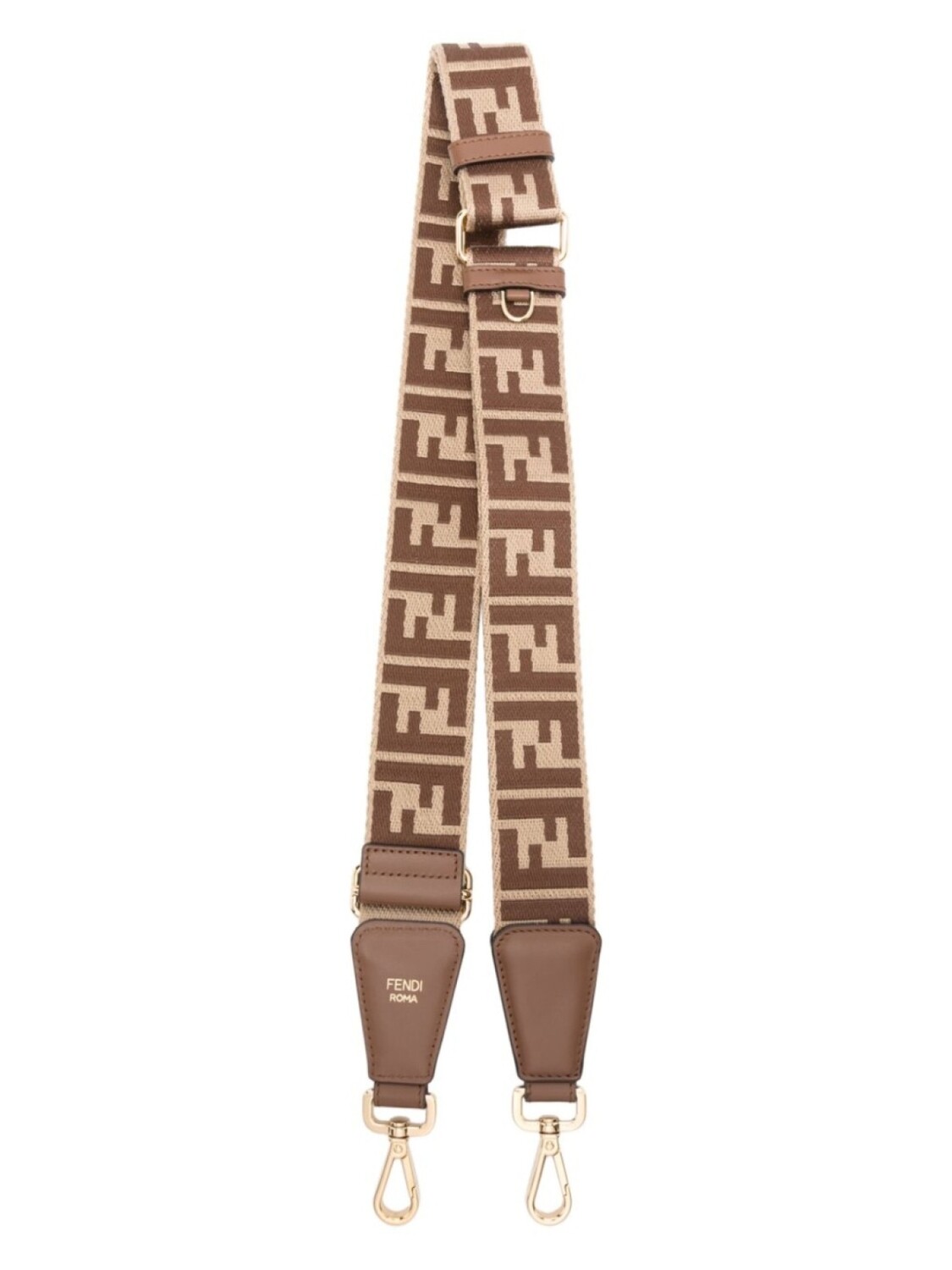 

Ремень для сумки FENDI с жаккардовым узором, коричневый