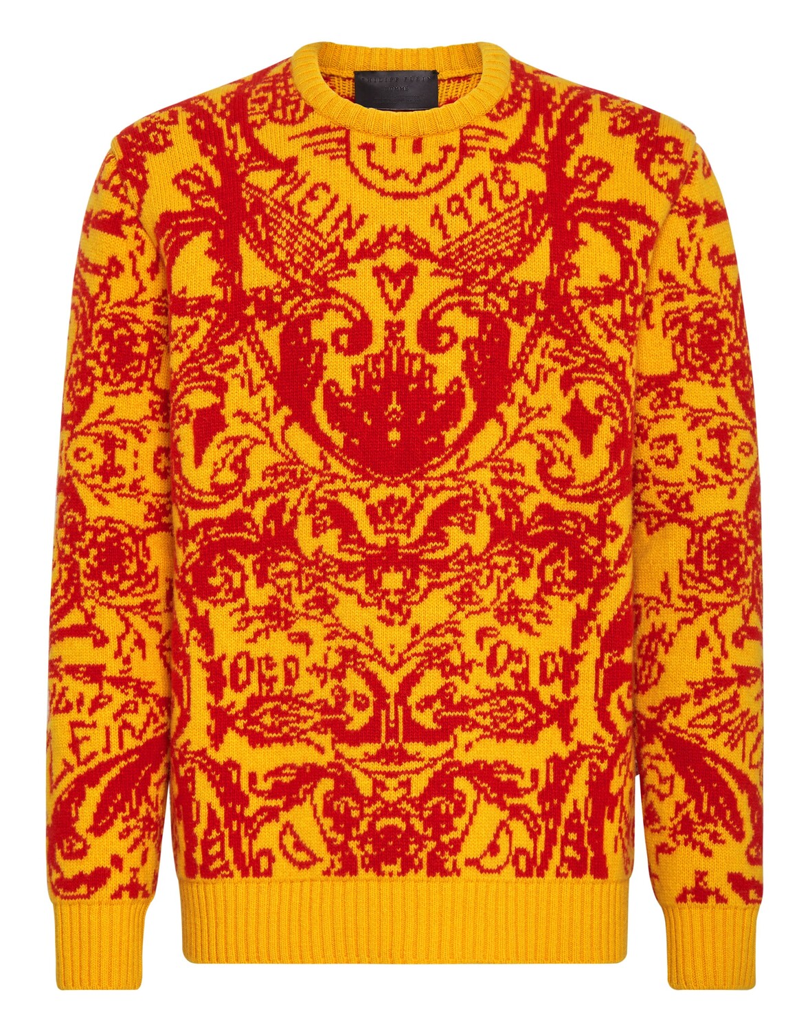 

Пуловер с круглым вырезом LS Philipp Plein, желтый