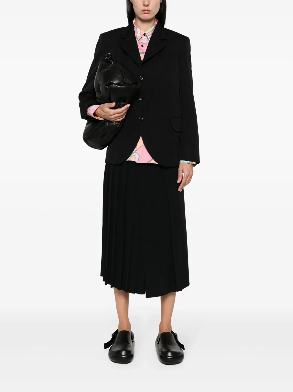 Шерстяной однобортный пиджак COMME DES GARCONS, черный — фото 2