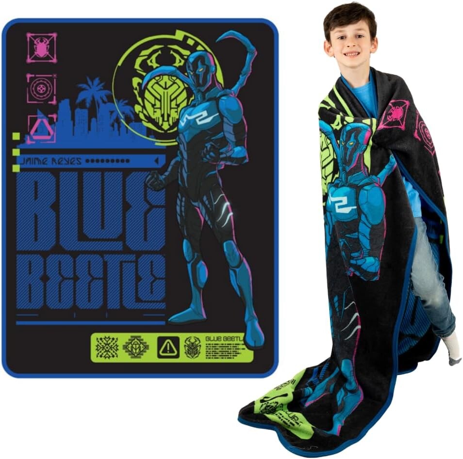

Детское постельное белье Franco WB Blue Beetle Movie Super Soft Micro Raschel, 46 x 60 дюймов (официальный лицензионный продукт), Blue Beetle