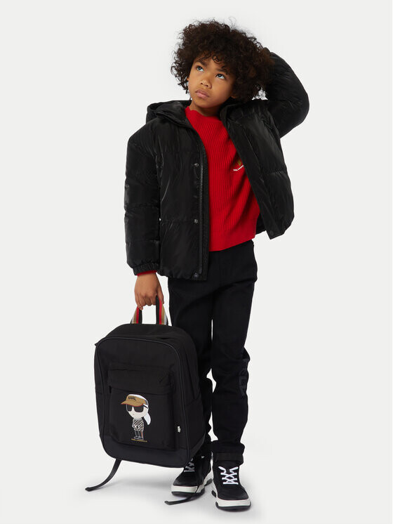 

Пуховик стандартного кроя Karl Lagerfeld Kids, черный