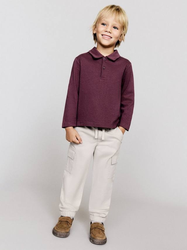 

Детские брюки карго Keniab из хлопкового микса Mango, Natural White