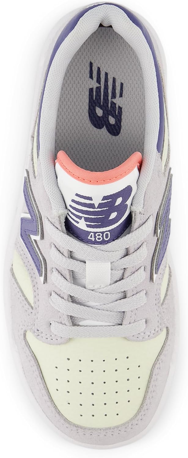 Детские кроссовки New Balance 480 V1 на шнуровке (унисекс), серый — фото 3