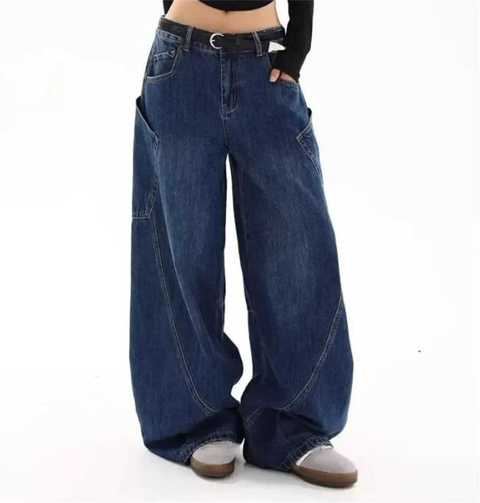 Женские джинсы Wide Leg Hip-Hop стиль, Loose, Vintage, Low Rise — фото 2