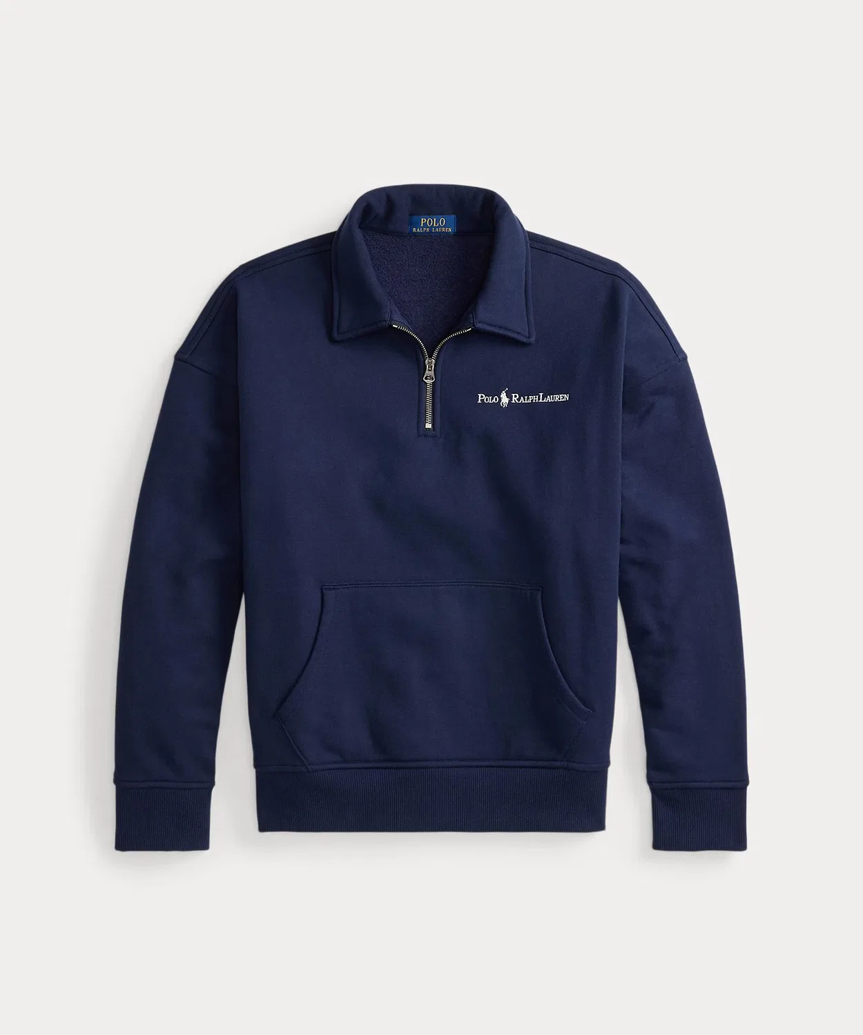 Свитшот с принтом логотипа Polo Ralph Lauren, хлопковый, темно-синий — фото 2