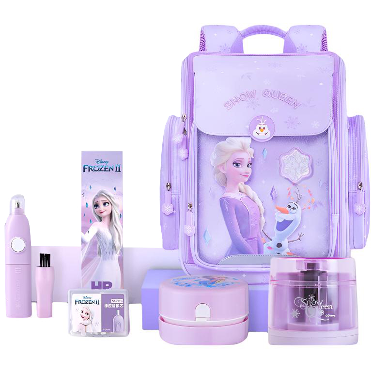 

Disney Полиэстеровый вместительный рюкзак для школьников с молнией, Purple+Electric Stationery