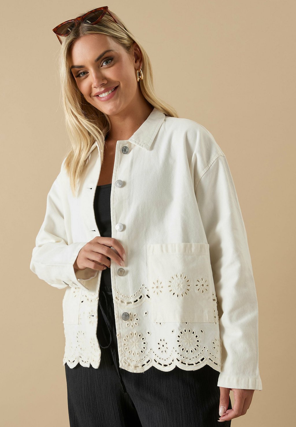 

Джинсовая куртка Yours Clothing, кремовый
