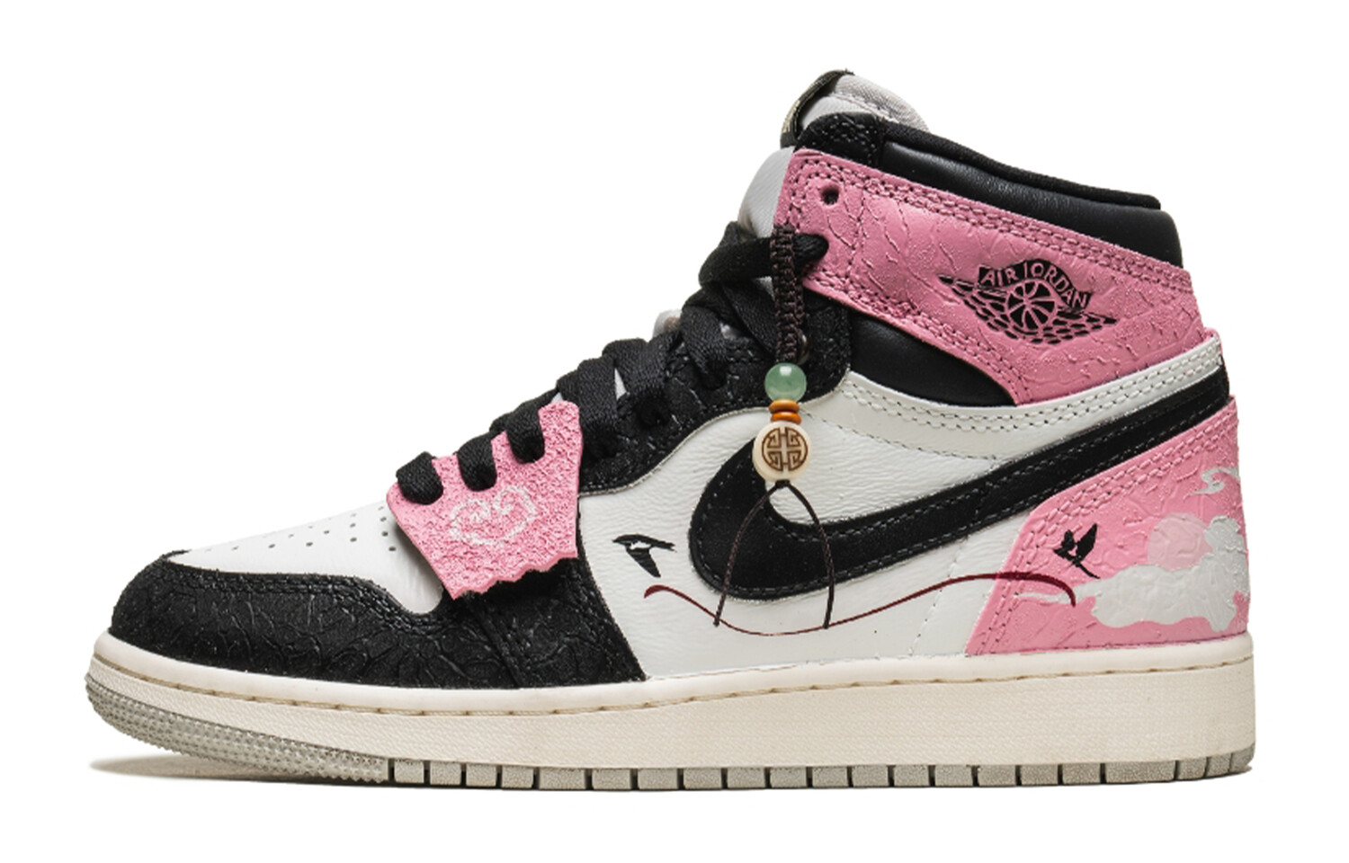 

Кроссовки Air Jordan 1 Vintage Basketball Shoes Men High-top Black, розовый