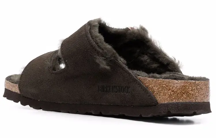 Женские сандалии Birkenstock с подкладкой из овчины и двойной пряжкой — фото 3