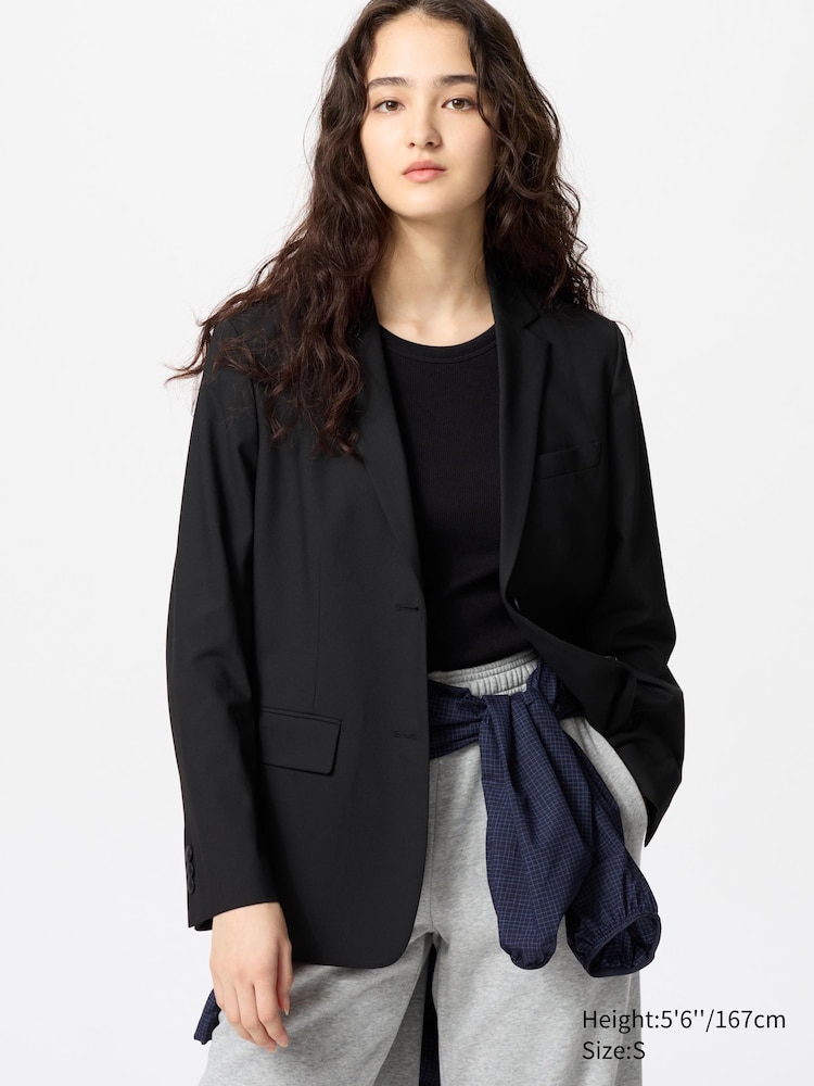 

Свободный пиджак по фигуре Uniqlo, цвет 09 черный