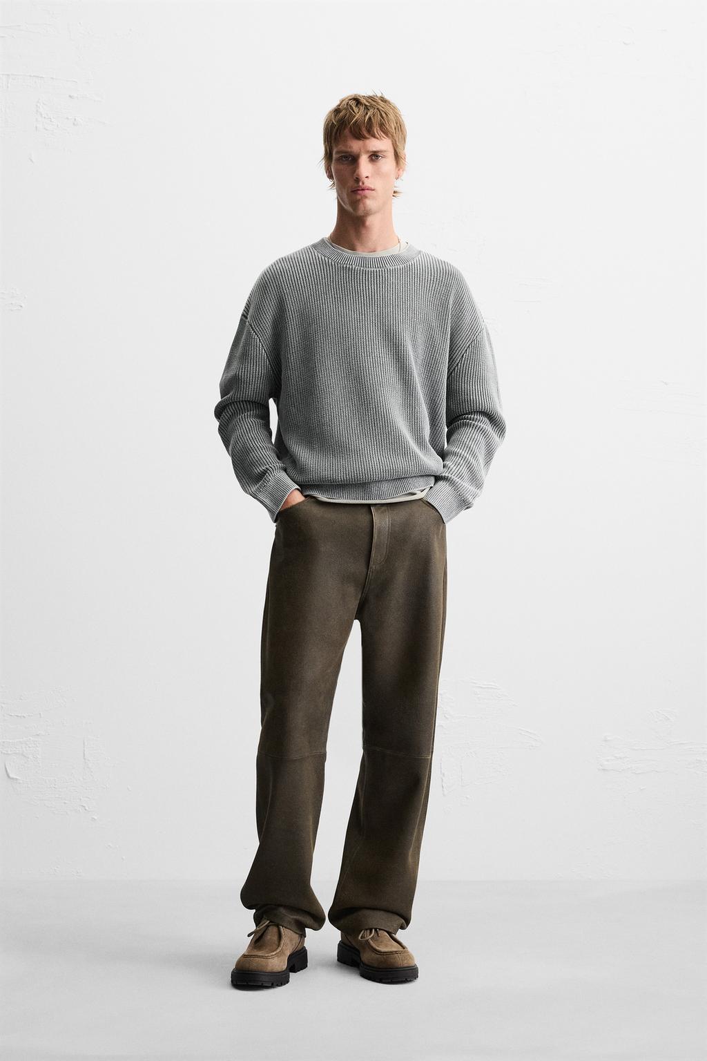 

Свитер в рубчик ZARA, серый