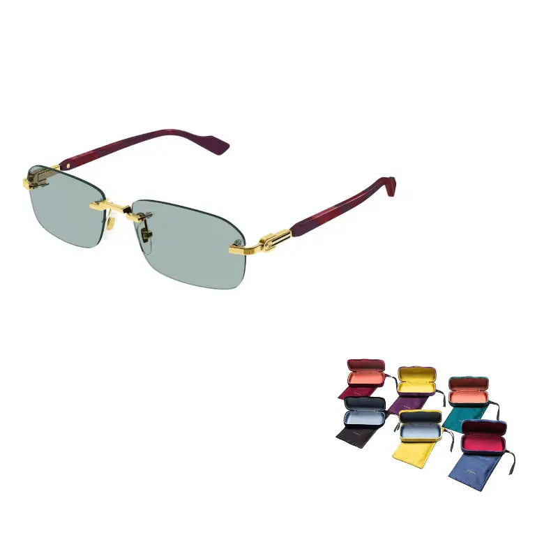 

GUCCI Прямоугольные солнцезащитные очки, Gold