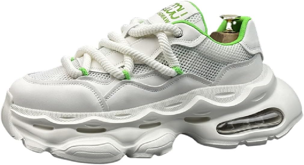 

Ретро Y2K удобные дышащие повседневные кроссовки для прогулок с модной цветовой блокировкой и массивной подошвой для мужчин Lexamen, белый