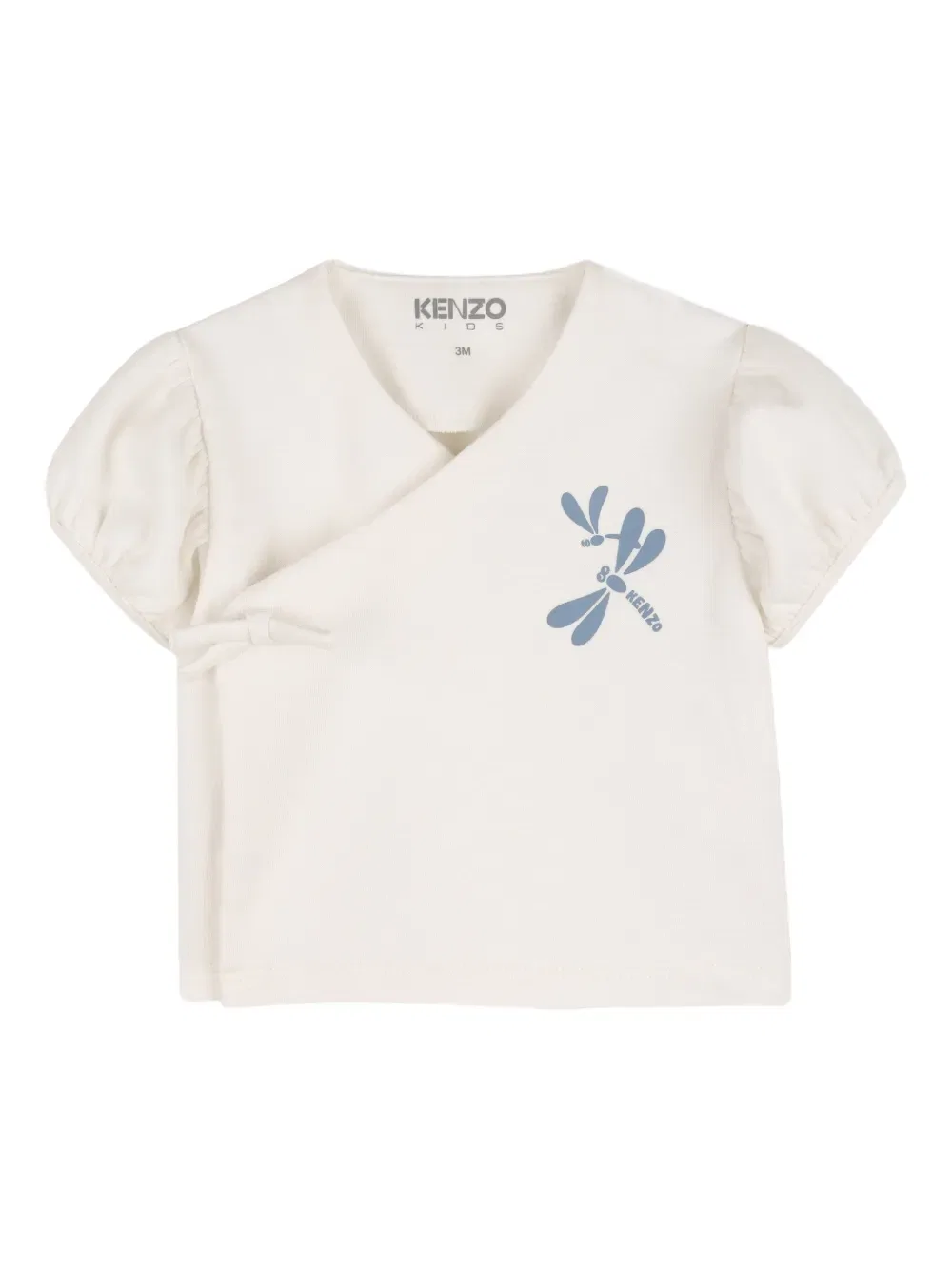 Детский комбинезон с принтом стрекоз (комплект из трех штук) Kenzo Kids, серый — фото 3
