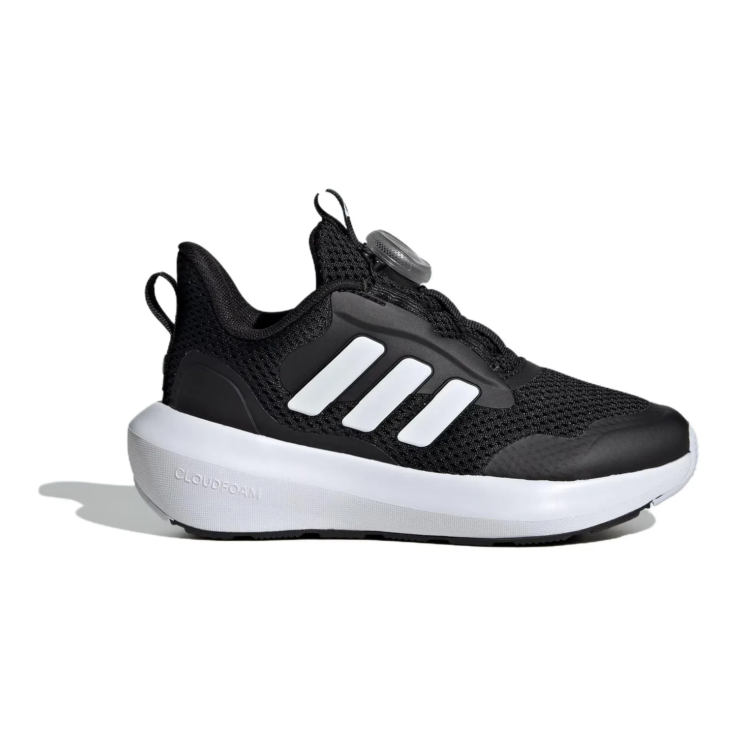 Adidas FORTARUN 3.0 Knob Abrasion Resistant низкие детские кроссовки для повседневной носки black white — фото 3