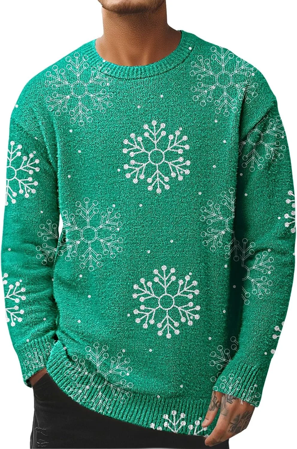 

Мужской свитер Ugly Christmas с оленями и снежинками