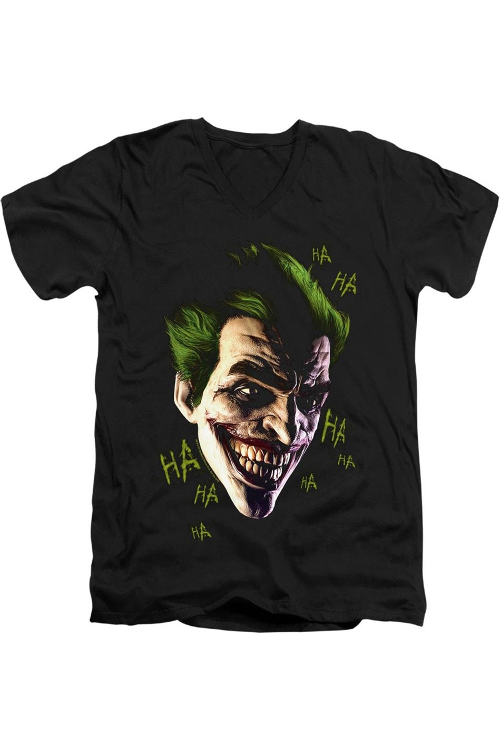 

Футболка / футболка из хлопка премиум-класса Batman Arkham Origins Joker Grim с коротким рукавом и V-образным вырезом для взрослых Gildan, черный