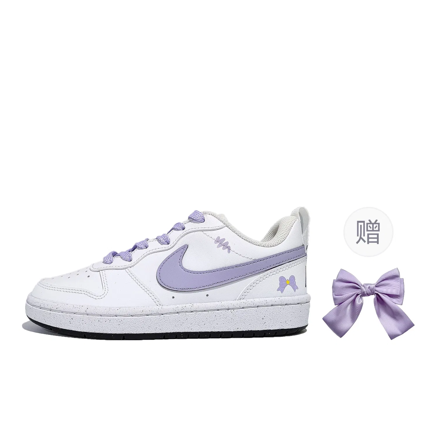 Детские кеды Nike Court Borough Low White Purple — фото 3