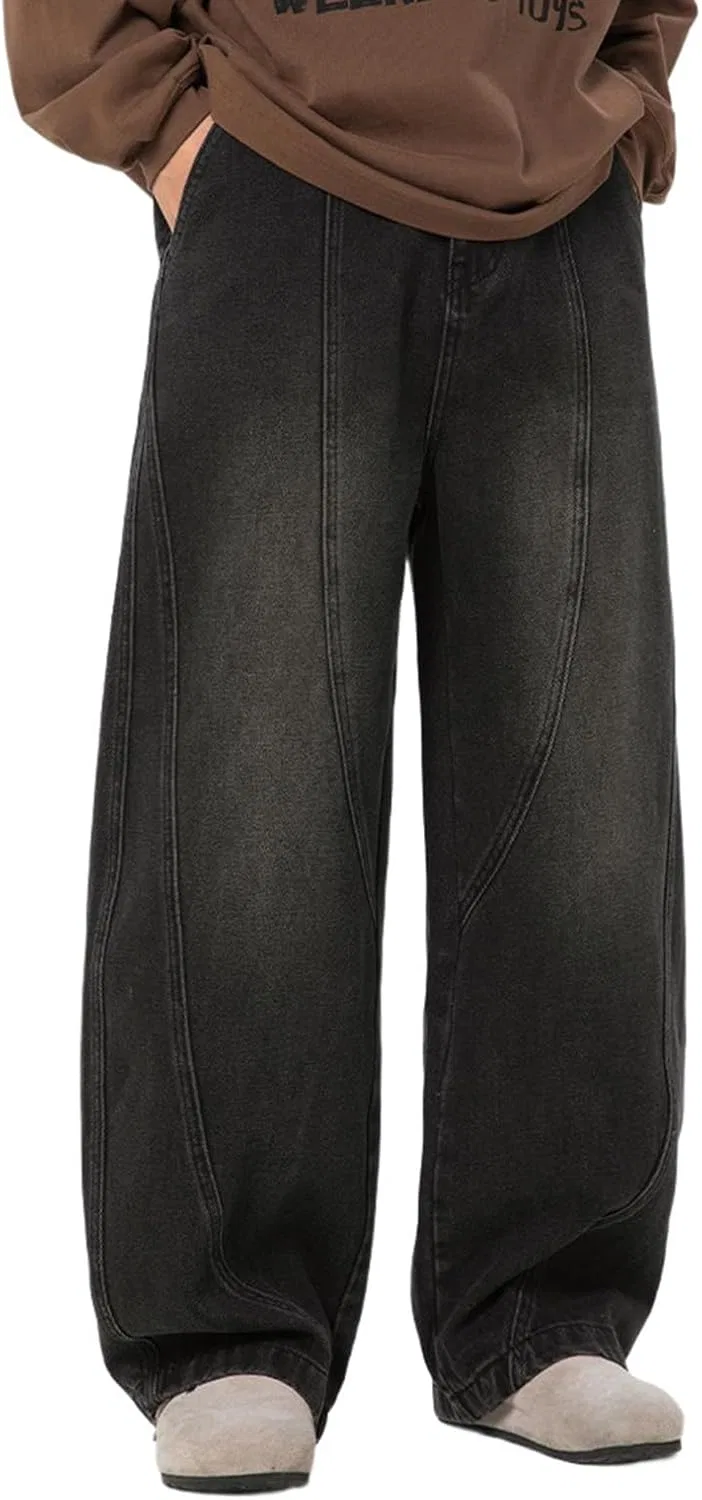 Джинсы потертые patchwork Men's, Black