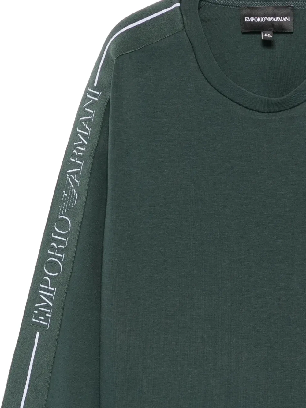 Свитшот с логотипной лентой и длинными рукавами Emporio Armani Kids, зеленый — фото 3