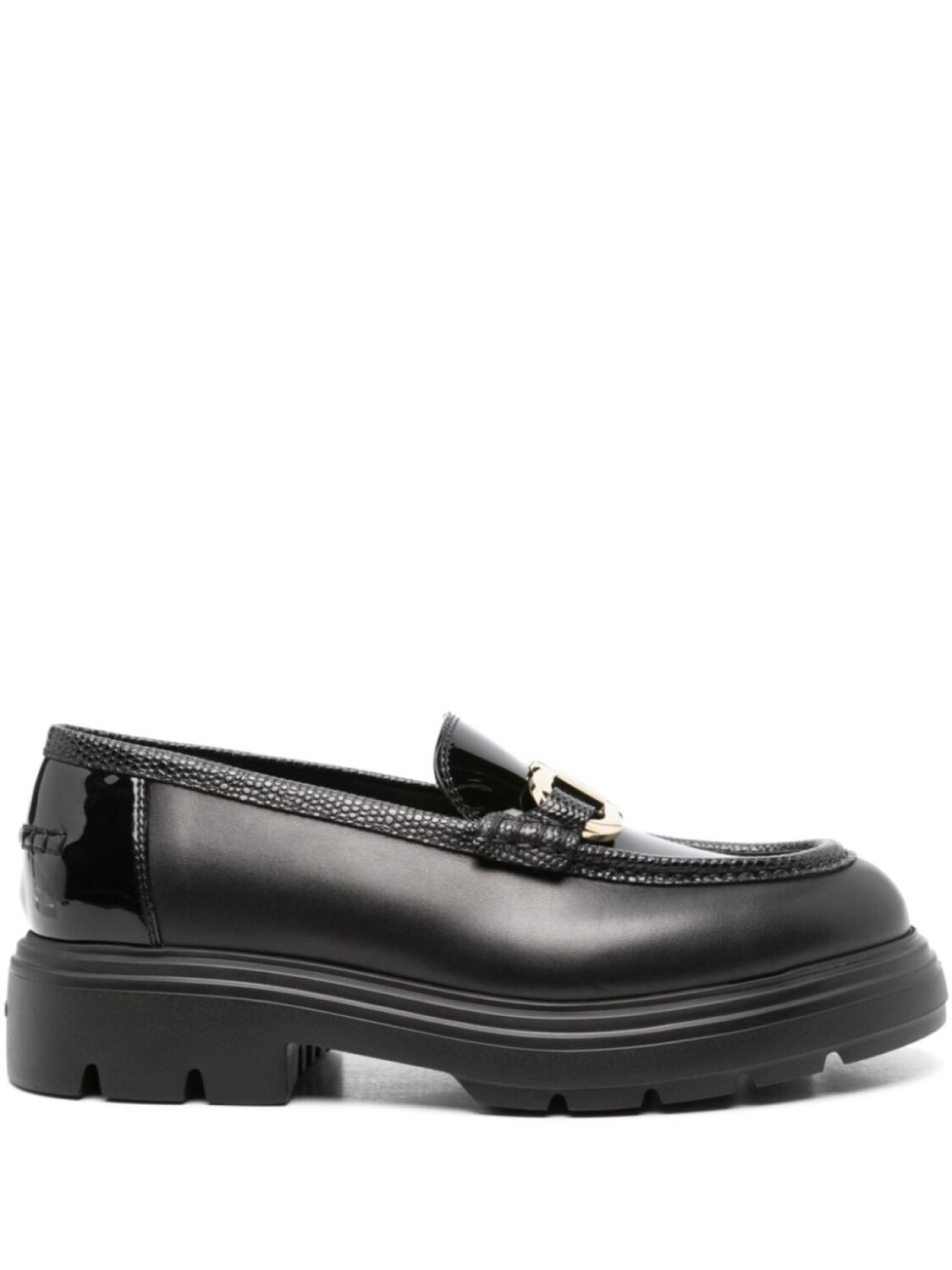 Ferragamo мокасины с бляшкой Ганчини, черный