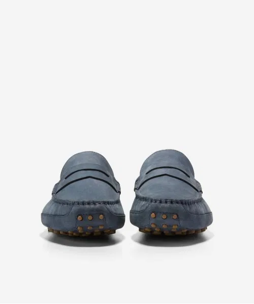 Мужские кожаные лоферы Davis Grand Penny Cole Haan тёмно-синие — фото 3