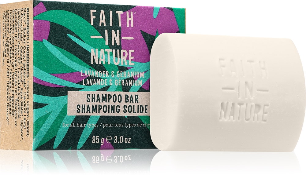 

Органический твердый шампунь «Лаванда и герань» с лавандой Faith In Nature, 85 гр