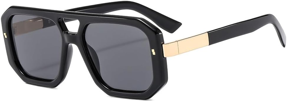 

Солнцезащитные очки с двойной перемычкой и защитой от УФ-излучения UV400, конфетные цвета, идеально подходят для занятий спортом на открытом воздухе и путешествий UYPTK, Black